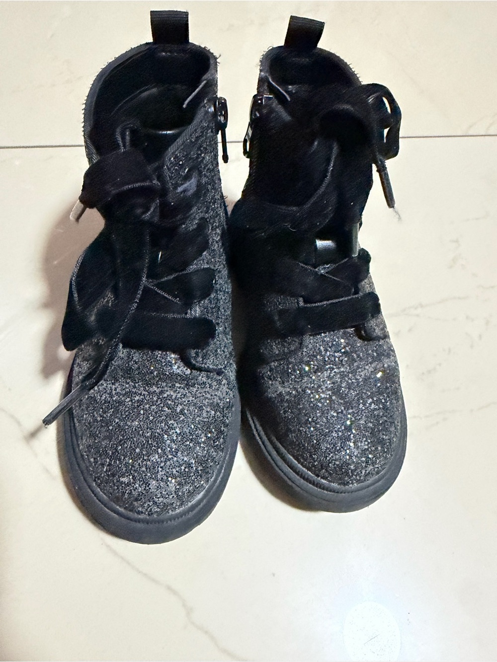 Cat & Jack Black Glitter Girls' High-Top Boots